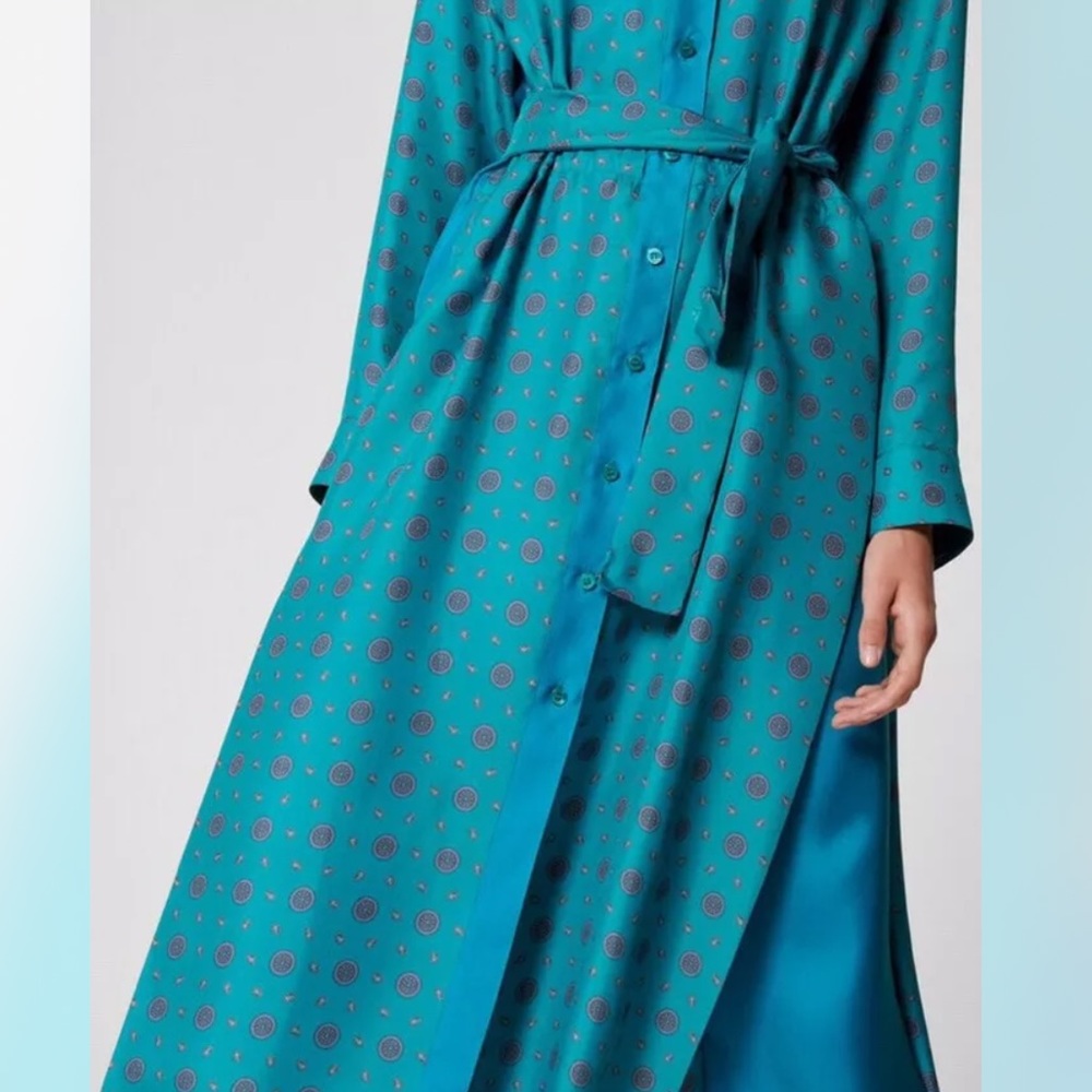 Escada Silk Foulard Print Dress,Size 38,New $1595. - Picture 4 of 11